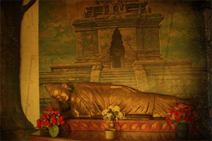 sleeping buddha statue brahmavihara arama buleleng