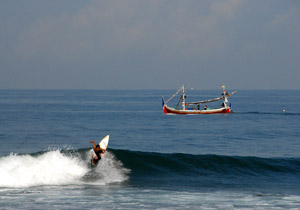 surfing at medewi beach jembrana bali